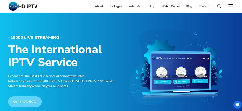 Xtreme HD IPTV Homepage