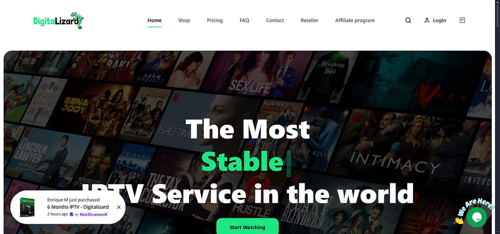 DigitaLizard IPTV homepage