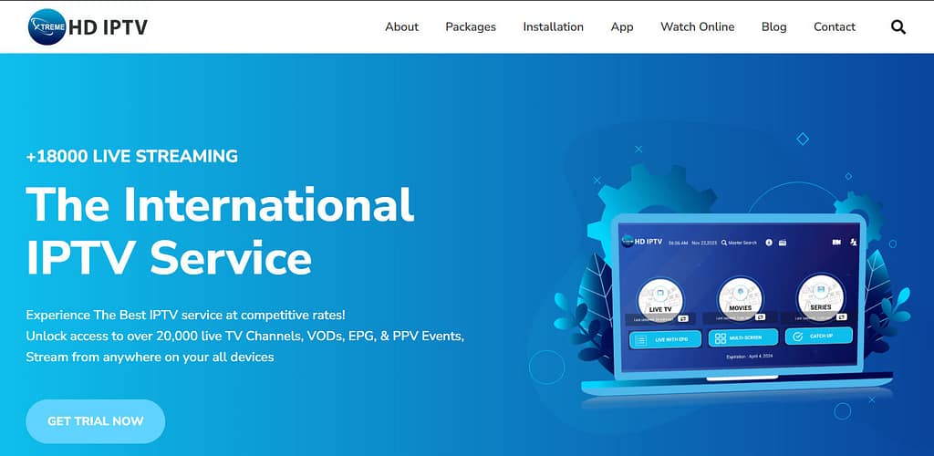 XtremeHD IPTV Homepage