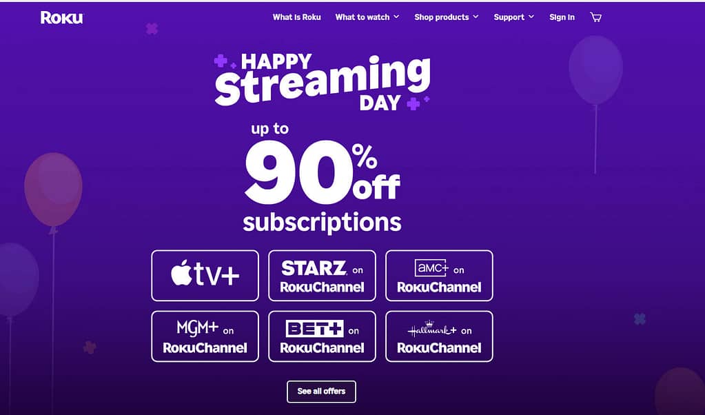 Roku Homepage